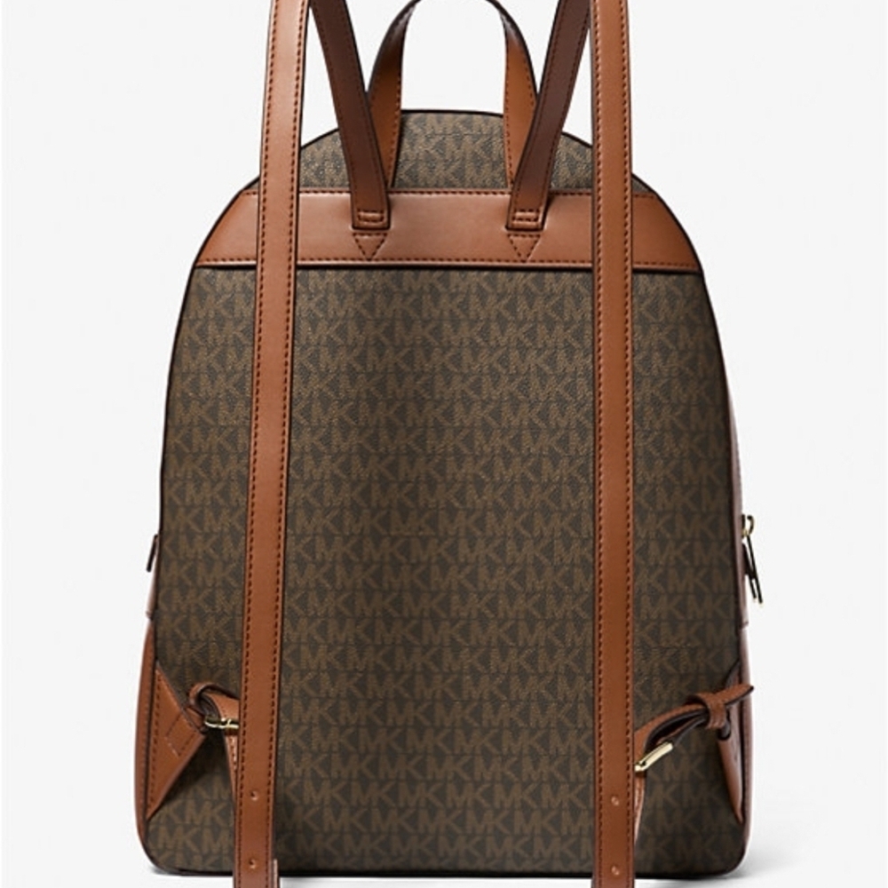 Michael Kors Monogram Brown Backpack - Picture 3 of 9